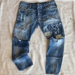 DSQUARED Men's Relaxed Distressed Denim Jeans | sz 38